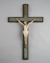 CARVED CRUCIFIX BY HENRI DUBéA