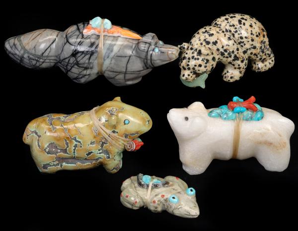 CARVED DALMATIAN STONE AND OTHER