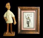 CARVED DENTIST FIGURINE W/STEA