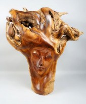 CARVED DRIFTWOOD SCULPTURE HEI