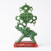 CARVED DUSHAN JADE COVERED VAS
