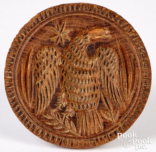 CARVED EAGLE BUTTERPRINT, 19TH