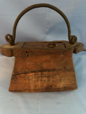 CARVED EARLY WOODEN HANDLED TI