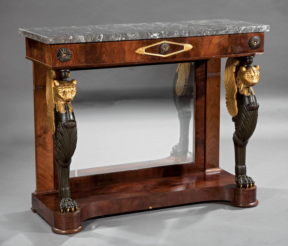 CARVED, EBONIZED AND GILDED