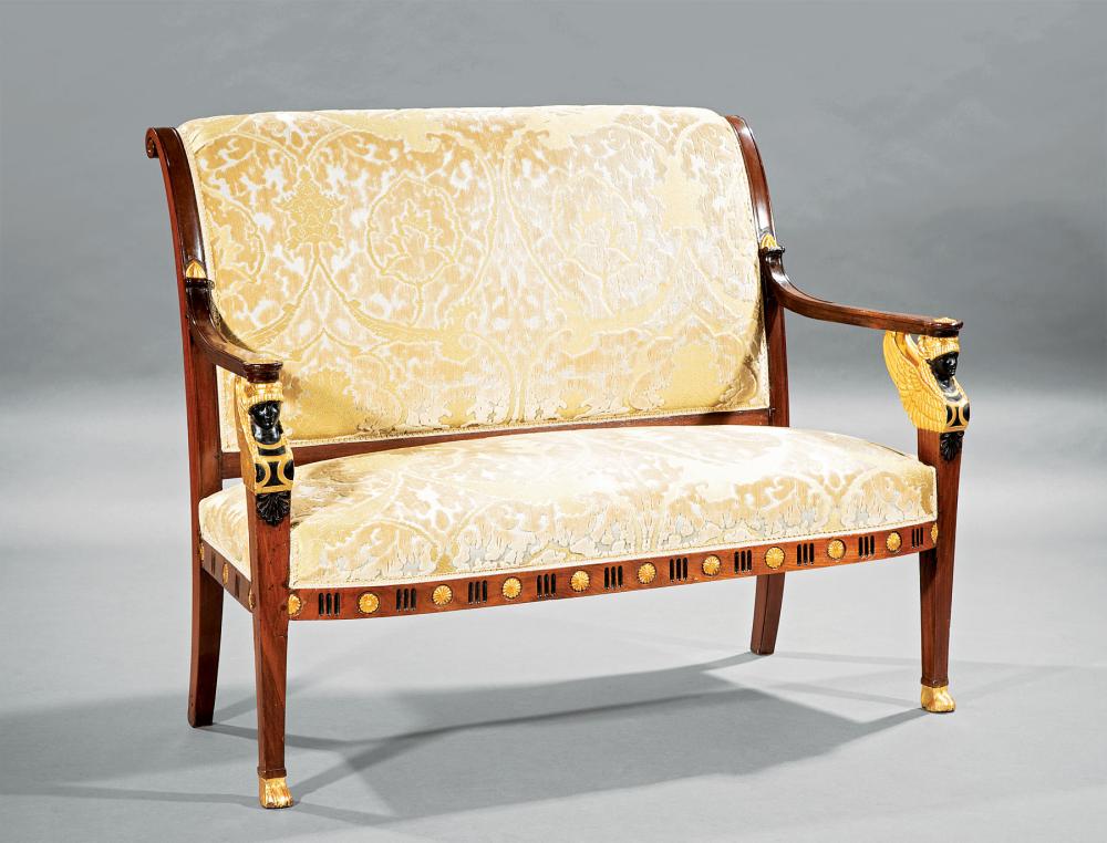 CARVED, EBONIZED AND GILDED