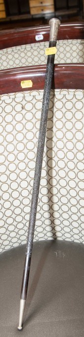 CARVED EBONY SWAGGER STICK Lat