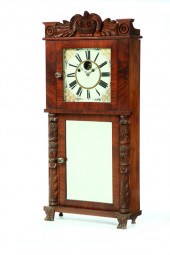 CARVED EMPIRE MANTEL CLOCK.  A