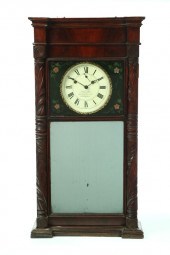 CARVED EMPIRE MANTEL CLOCK.  A