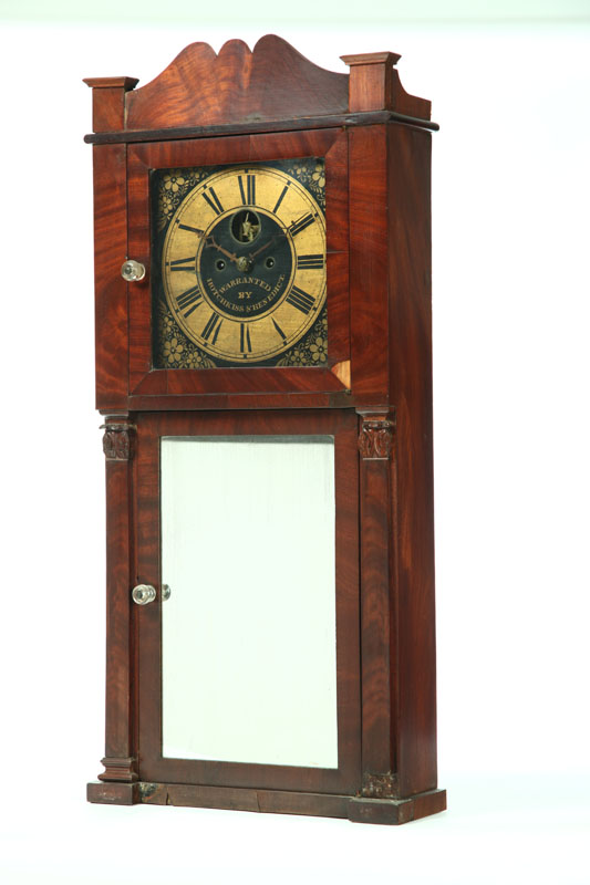 CARVED EMPIRE MANTEL CLOCK.  Asa