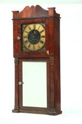 CARVED EMPIRE MANTEL CLOCK.  A