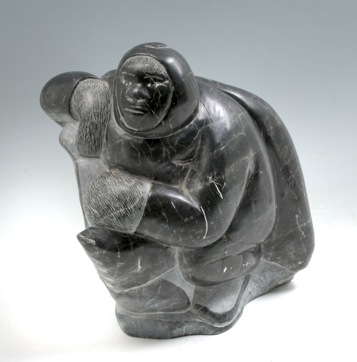 CARVED ESKIMO HUNTER INUIT