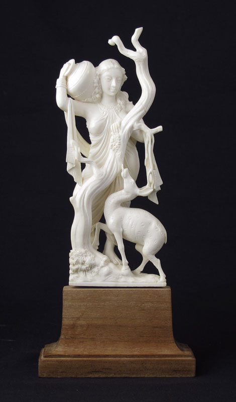 CARVED FIGURAL IVORY WOMAN AND