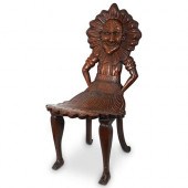 CARVED FIGURAL OAK CHAIRDESCRI