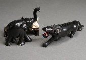 CARVED FIGURES OF LION AND ELE