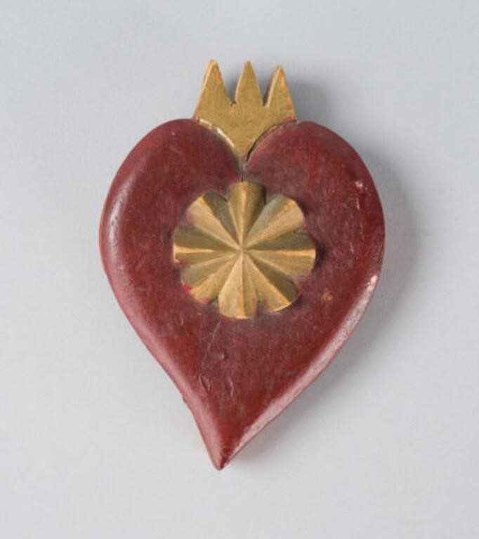 CARVED FLAMING HEARTA small flaming