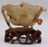 CARVED FOLIATE FORM AGATE WATE