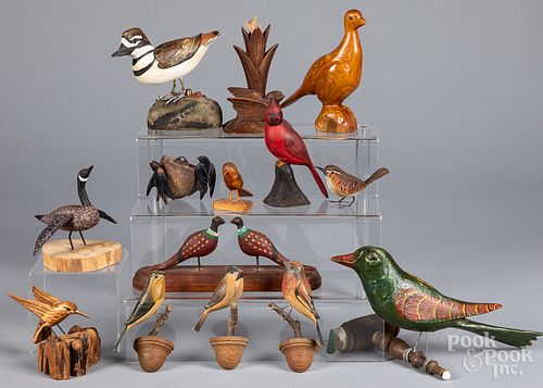 CARVED FOLK ART BIRDSCarved folk
