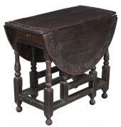 CARVED FRENCH OAK GATELEG DROP