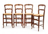 CARVED FRUITWOOD BAR CHAIRSFou