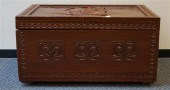 CARVED FRUITWOOD BLANKET CHEST