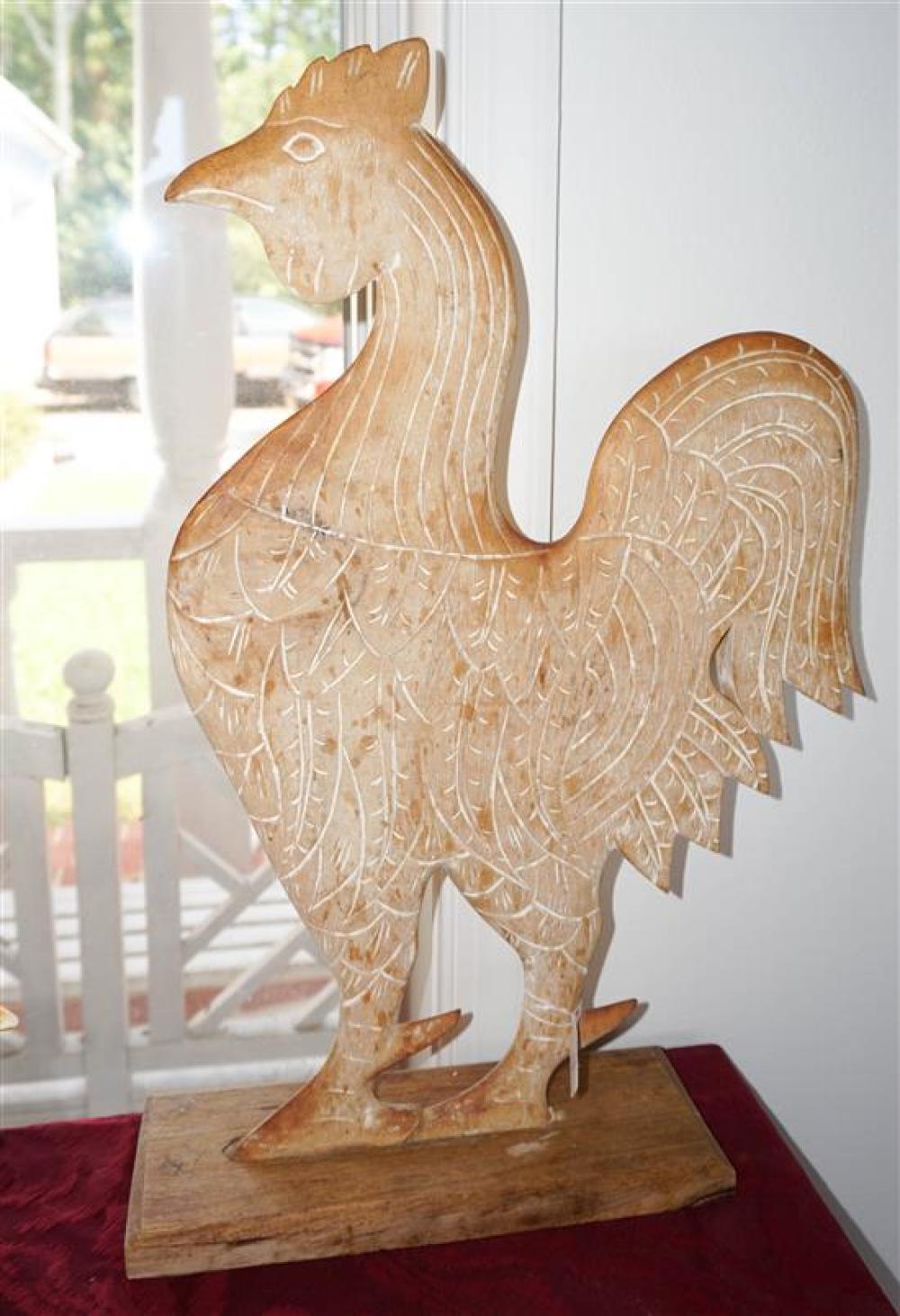 CARVED FRUITWOOD ROOSTERCarved