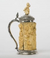 CARVED GERMAN TANKARD, LATE 19