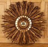 CARVED GILT WOOD SUNBURST CONV