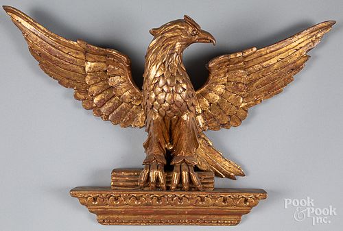 CARVED GILTWOOD EAGLE PLAQUE,