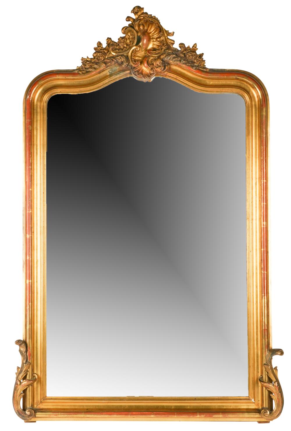 CARVED GILTWOOD WALL MIRRORCarved