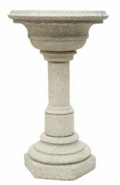 CARVED GRANITE HOLY WATER FONT