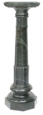 CARVED GREEN MARBLE COLUMN