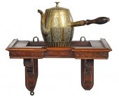CARVED HANGING WALL SHELF AND