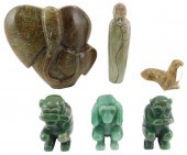 CARVED HARDSTONE ANIMALS AND F