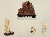 CARVED HARDSTONE FIGURAL GROUP