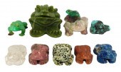 CARVED HARDSTONE FROGS/TOADS,