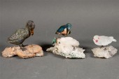 Carved hardstone kingfisher, c
