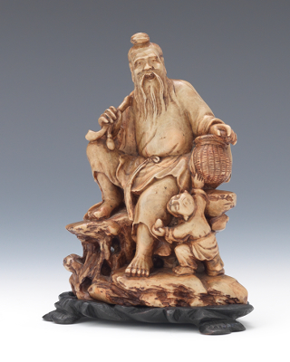 Carved Hardstone Seated Man with