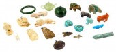 CARVED HARDSTONE, TUSK AND SHE
