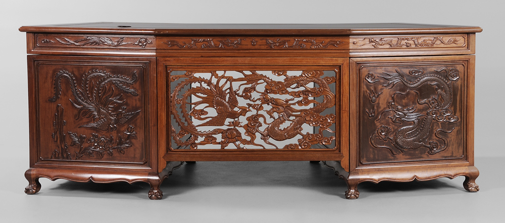 Carved Hardwood Desk Chinese,