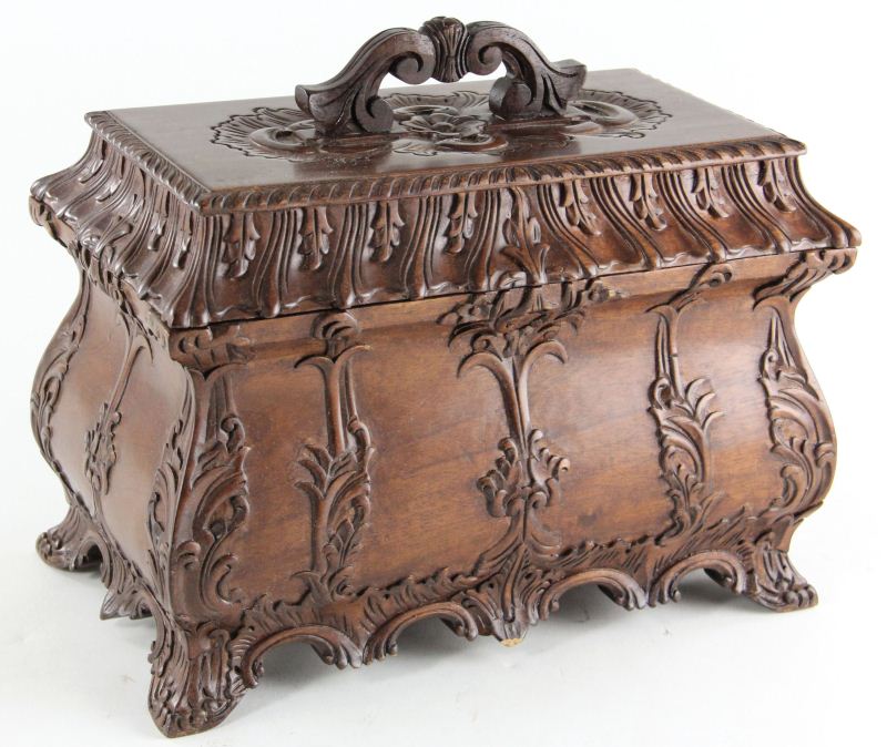 Carved Hardwood Jewel Casket20th