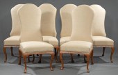 CARVED HARDWOOD SIDE CHAIRSSix