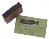 CARVED HARDWOOD WHALING LOGBOO