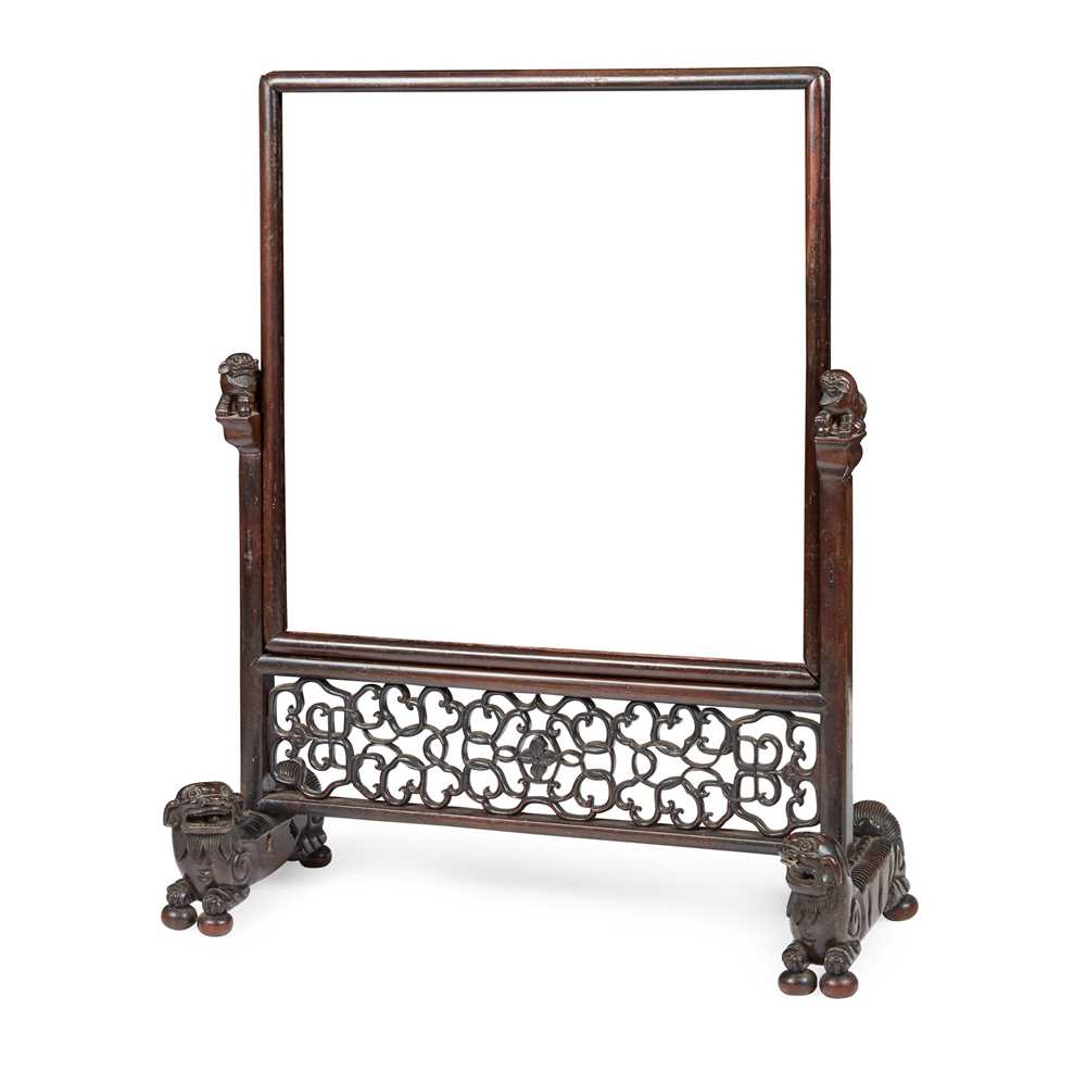 CARVED HONGMU TABLE SCREEN FRAME