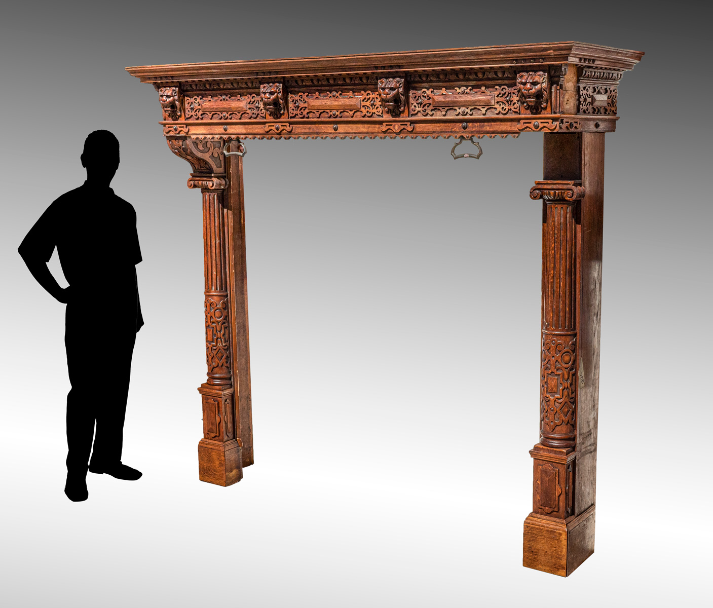 CARVED HORNER ERA FIREPLACE
