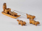 CARVED INNU SLEDA handmade and