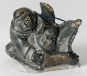 CARVED INUIT STONE SEAL AND HU