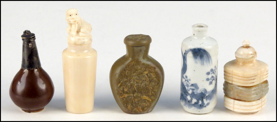 CARVED IVORY AND STONE SNUFF
