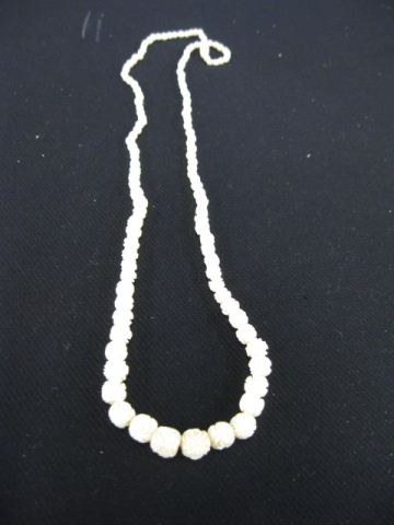 Carved Ivory Bead Necklace