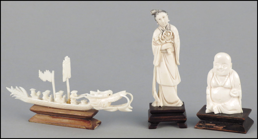 CARVED IVORY BUDDHA. Together