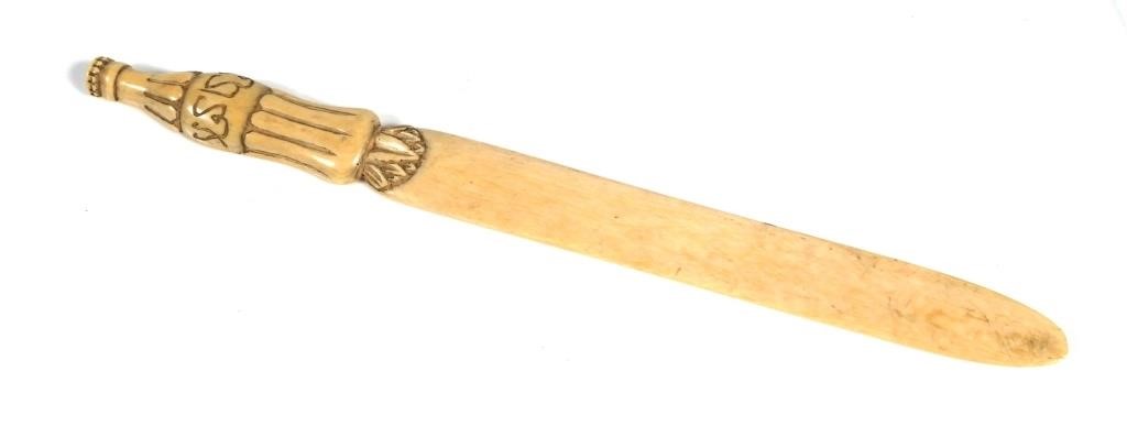 CARVED IVORY COKE BOTTLE LETTER